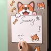 Fridge Magnetic Message Board with 8 Marker Pens Cartoon Dog Dry-Erase Note Board Refrigerator Magnet Whiteboard Decoration