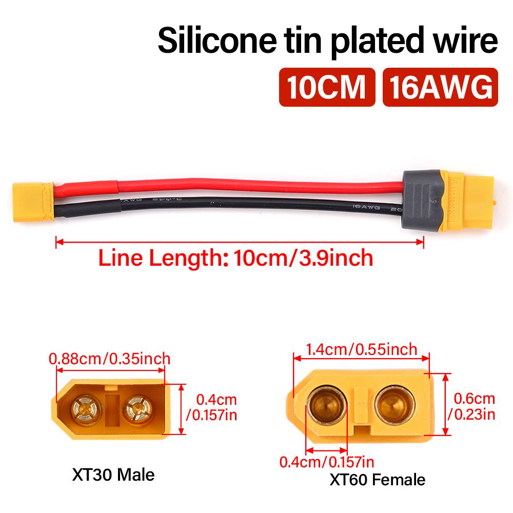 XT30 Male To XT60 Female Plug Connector Adapter с 100MM 16AWG силиконовым проводом для RC Lipo батареи RC Drone Car Boat
