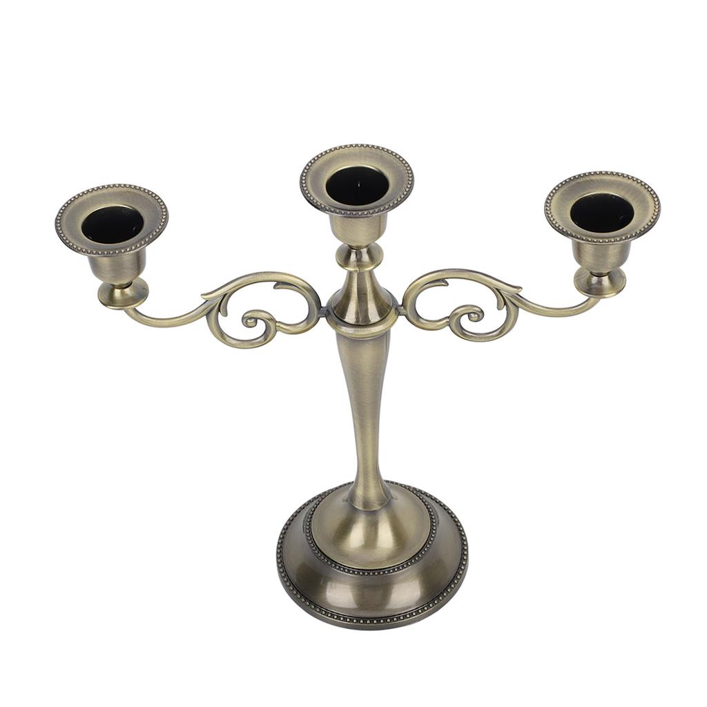 Металлический подсвечник с 3 ручками, глянцевый ретро-подсвечник, изысканный подсвечник для обеденных столов, свадебных