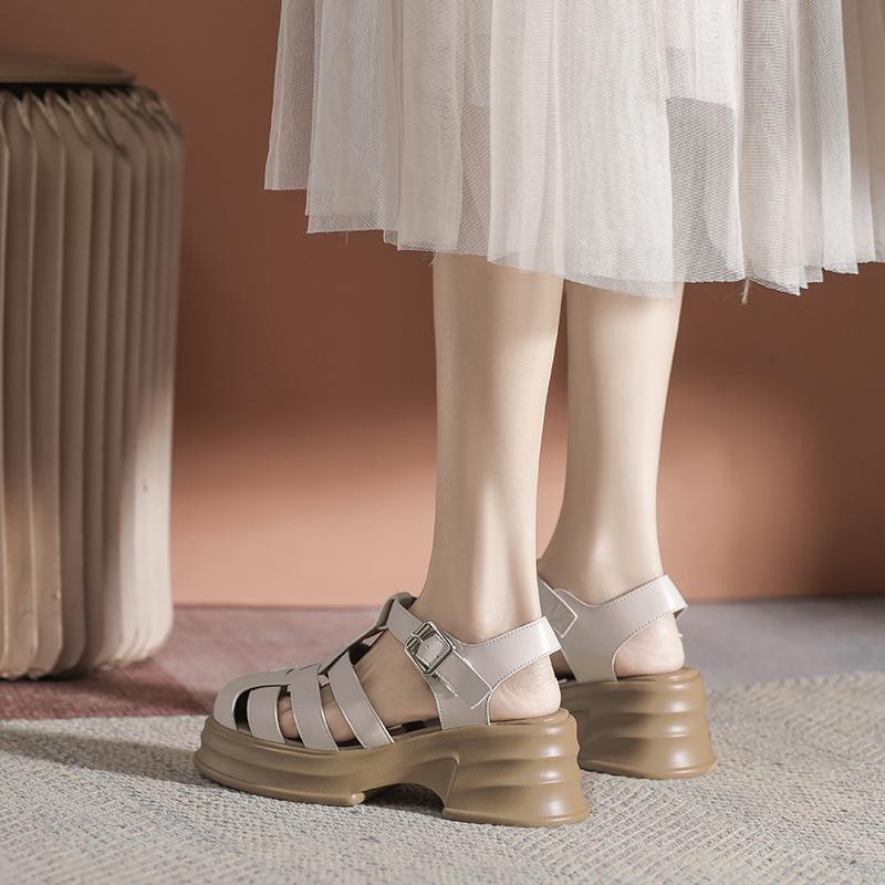 Women's 2023 Summer Roman Woven Platform Sandals - Thick Retro High Heels