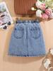 Single-piece girls' outdoor street casual vacation comfortable fashion simple girl trend sweet versatile snowflake pink heart embroidered denim skirt