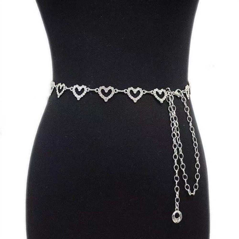 Rhinestone Body Jewelry Tassel Bikini Belly Chain Adjustable Heart Waist Chain Female