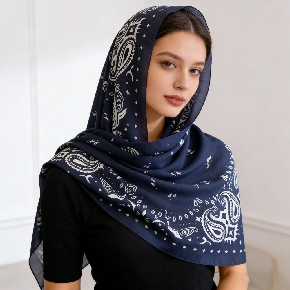 Breathable Cashew Nut Print Silk Scarf Korean Style Square Handkerchief Small Scarves Beach