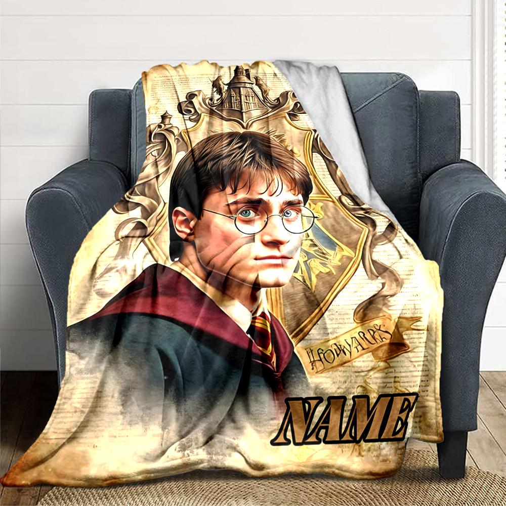 Custom Name "Harry Potter Magical Journey" blanket for Couch & Bed, Plush Cozy Fuzzy Blanket Super Soft & Warm Blankets for Fall and Winter. 0908102