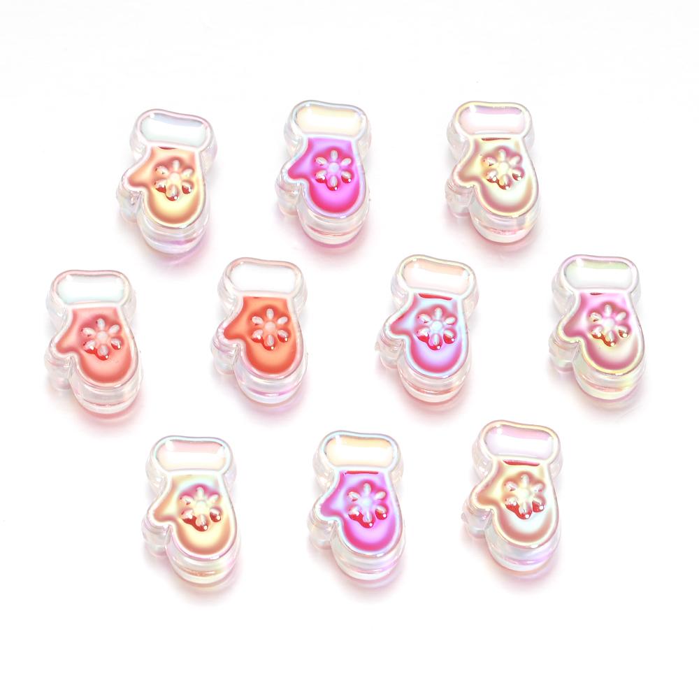 10pcs Christmas Series Acrylic Beads Santa Bell Christmas Socks Loose Beads For DIY Handmade Charm Bracelet Earring Jewelry Gift