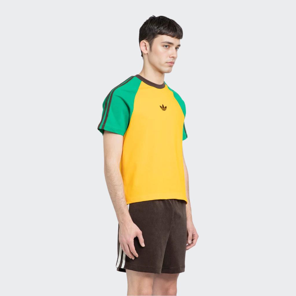 adidas Футболка с короткими рукавами X Wales Bonner, университетские золотые топы унисекс, разноцветные IJ8353