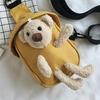 Girls bag 2020 new bear bag canvas breast bag Internet celebrity cute student messenger bag personalized fanny pack tide