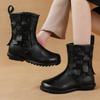 Модные дизайнерские ботинки из коровьей кожи, женские ботинки с косами по щиколотку, зимние водонепроницаемые ботинки на меху 2024 года, новые роскошные ботинки