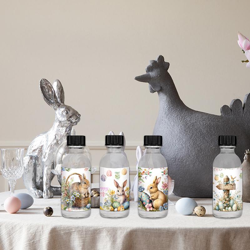 6 шт. самоклеящиеся наклейки сезонные украшения мультфильм кролик для кружек своими руками чайные чашки пасхальные наклейки с кроликом пасха