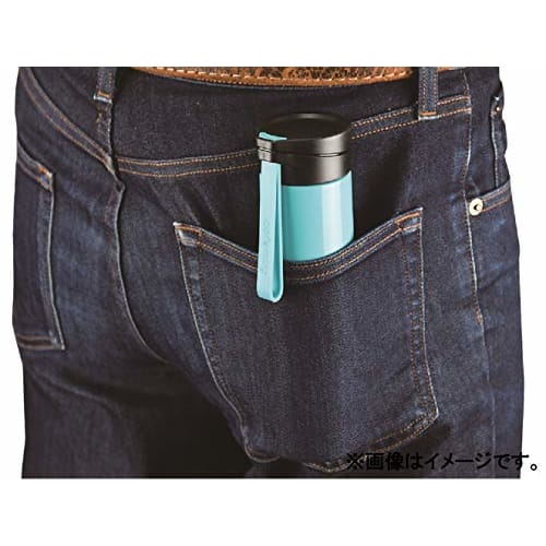 Pearl Metal Slim Mug 250 Black with Lid and Slim Strap, Cafe Mug HB-5182