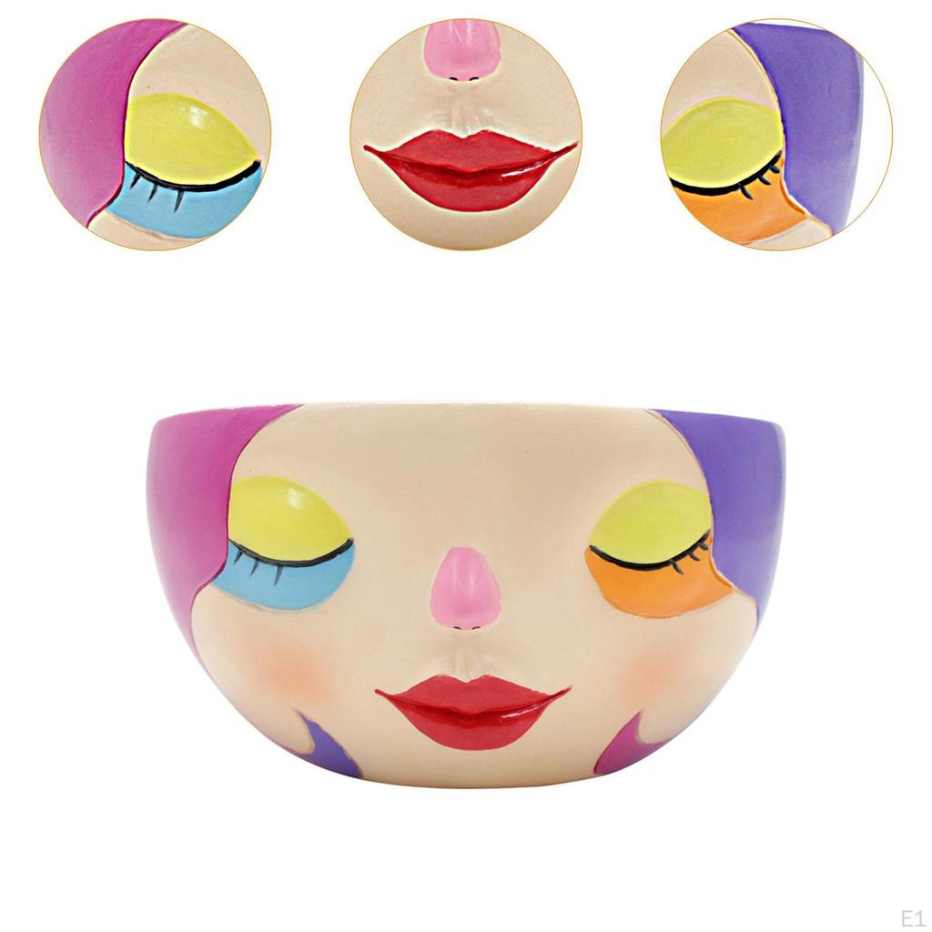 Уникальный цветочный горшок с изображением лица, подарок на память, художественное произведение искусства, украшение из смолы, декоративный цветочный горшок для