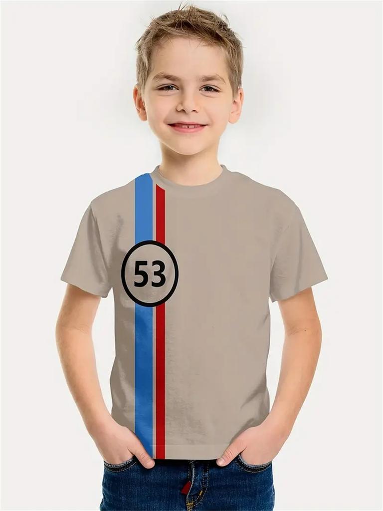 Футболка с принтом Simple Letter 3D, детская одежда с коротким рукавом, модная футболка для мальчиков, детская одежда для мальчиков