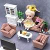 Cute 1:12 Dolls Sofa Pillows Set 8*6.5*7.5cm Miniature Doll House Accessories  Children Toys Gift