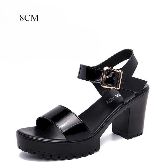 Small Size 32-43 Summer Block High Heels Wedding Shoes Bride Platform Sandals  Women's Thick Bottom Sandals for Office Model