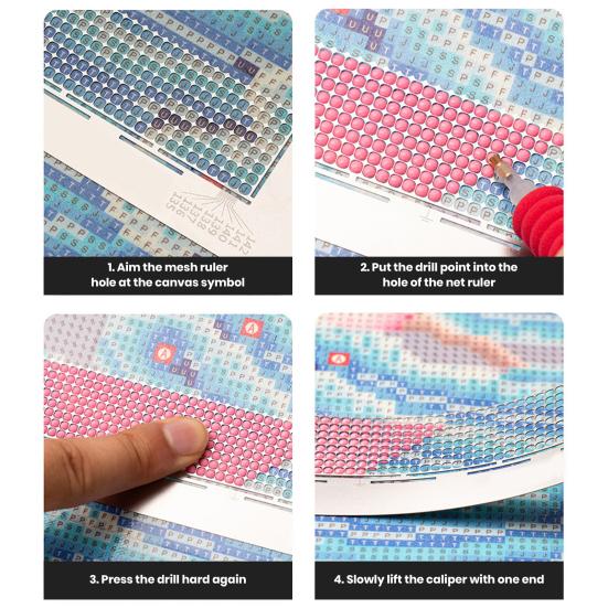 Diamond Painting Ruler Stainless Steel Neat Fast Point Drilling Easy Peel Nano-coating Stronger