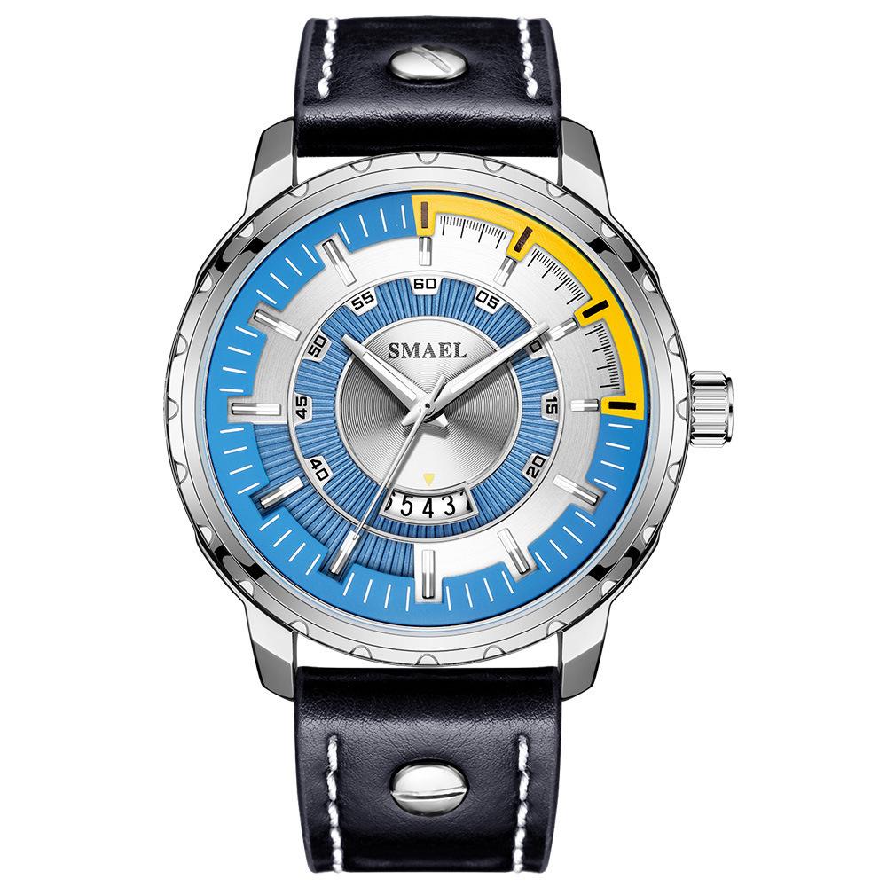 Часы SMAEL Мужские студенческие спортивные кварцевые часы с календарем и светящимся ремешком