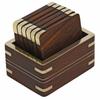 Wooden Drink Coasters Wood Table Coaster Set of 6 for Tea Cups Coffee Mugs Beer Cans Bar Tumblers and Water Glasses
