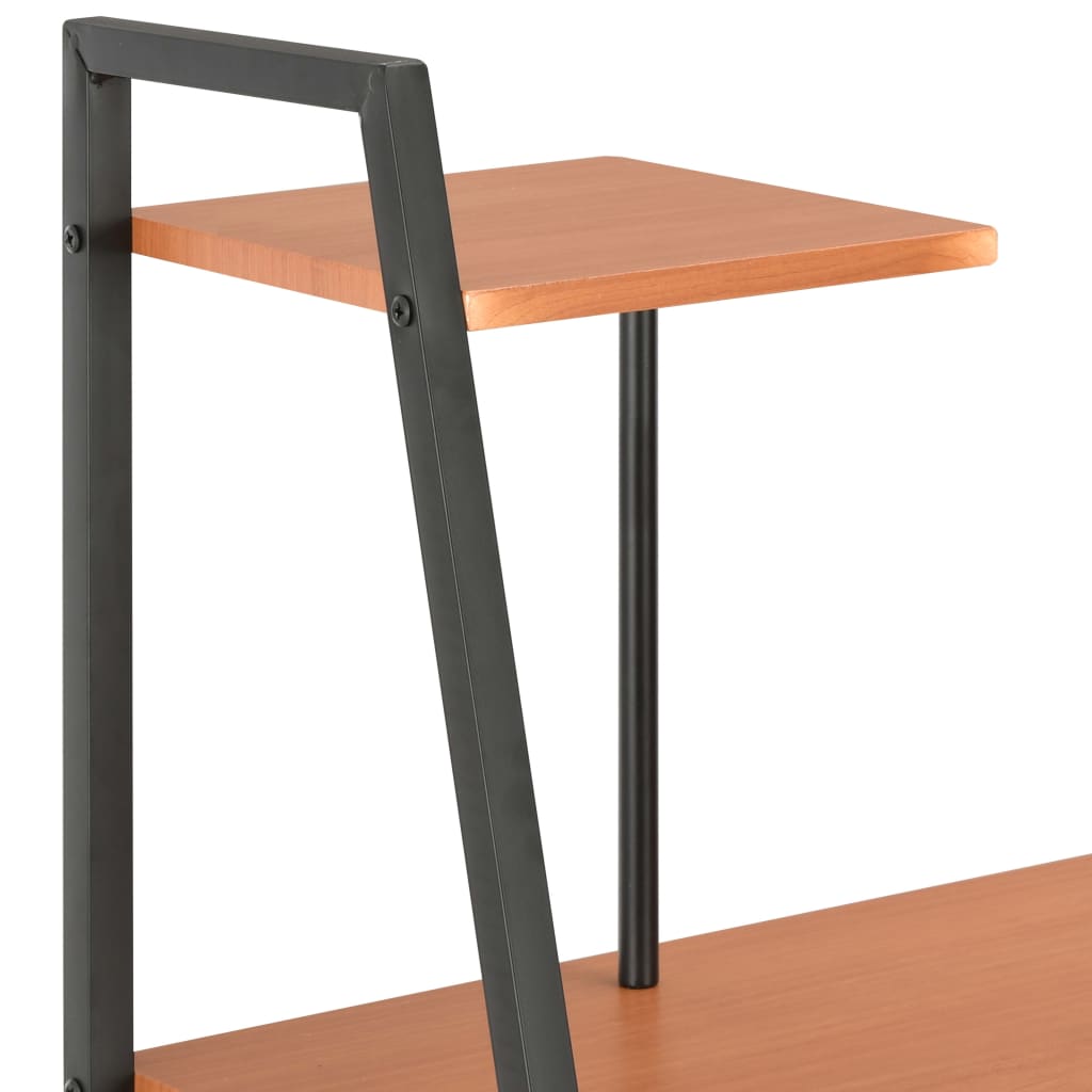 Desk with Shelf Unit Black and Oak 102*50*117 cm