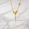 Gold Butterfly Tassel Pendant Necklace for Women Elegant Adjustable Clavicle Chain Trendy Pendant Jewelry Gift for Party Birthday Valentine's Day