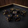 Black Gaming Dice 5/10/15Pcs 16mm with Golden Dots, 6-Sided Acrylic Durable Set Set, Classic Tabletop Board Game Accessories Portable