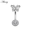 Alisouy 1 шт. хирургическая сталь кристалл циркон звезда бабочка лунные камни пуговица пирсинг пупка кольцо для живота украшения для тела