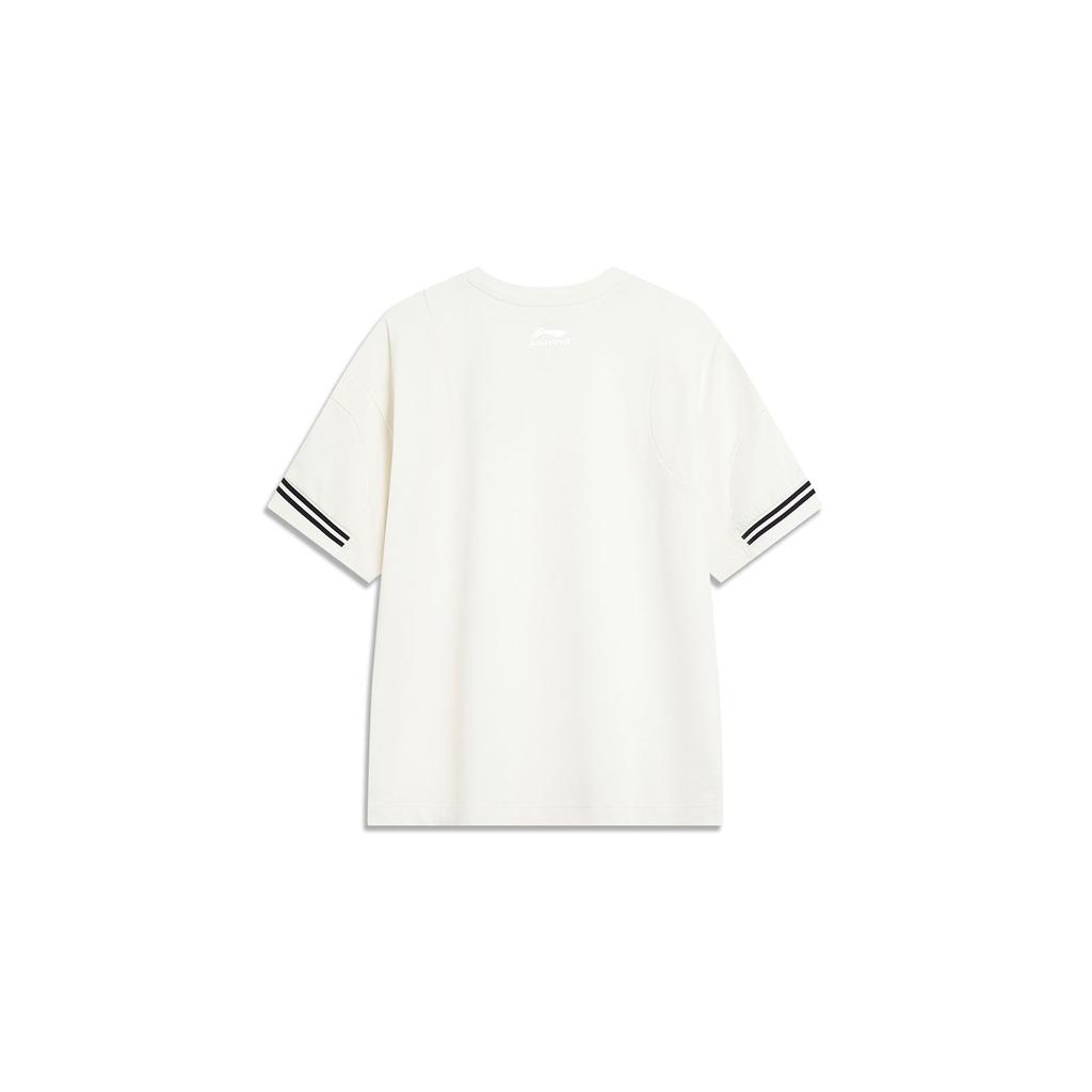 Li Ning X HZW Collaboration CF Su Series Color Block Loose Short Sleeve T Shirt Women Tops Off-White ATST772-2