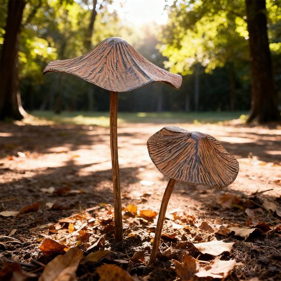 Металлическая садовая статуя гриба, нержавеющий железный гриб-колышек, уличный декор для цветов, патио, газона, двора, горшка