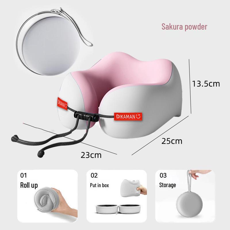 Портативная U-образная подушка-подголовник из пены с эффектом памяти для путешествий и длительных поездок