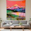 Watercolor color-block tapestry world map fabric wall hanging for bedroom and study room wall decoration background fabric