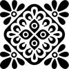 Printtoo Crafting Wooden Rubber Stamp Square Floral Mandala Pattern Scrap-booking-2 X 2