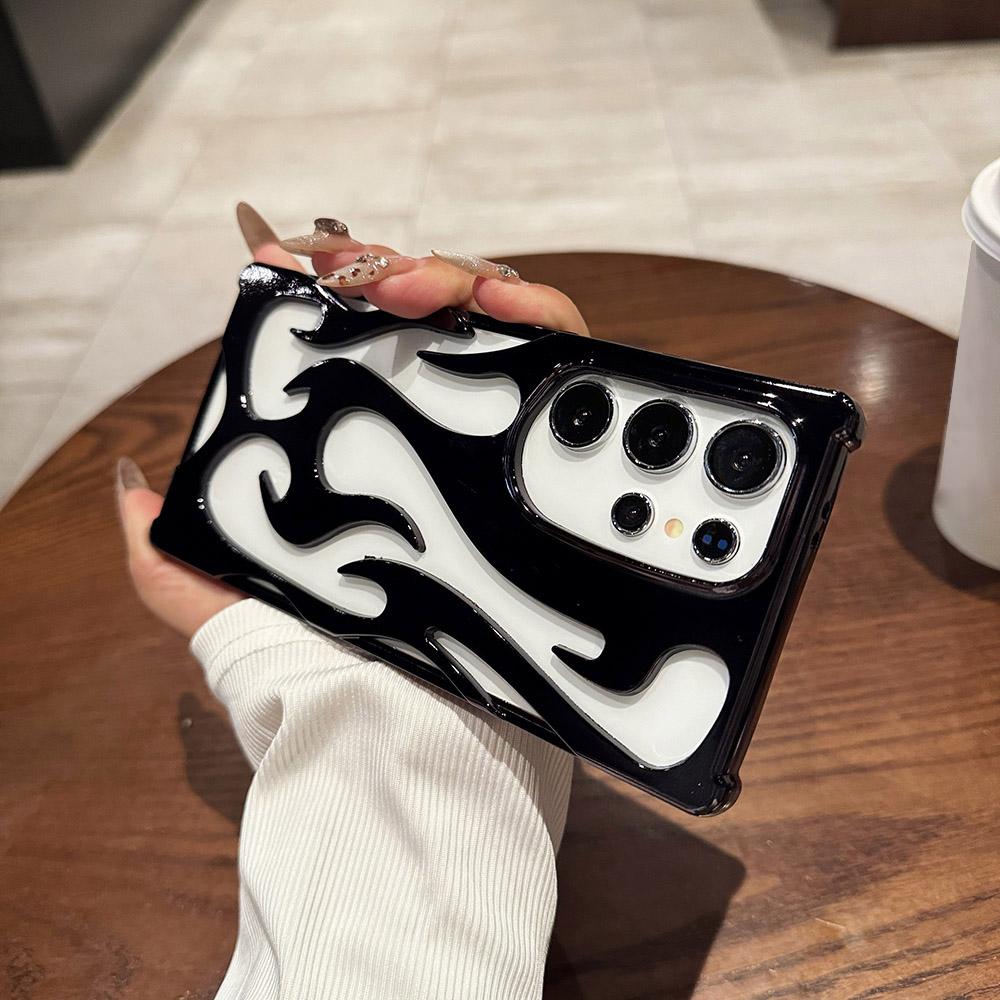 Чехлы для телефонов iPhone 11 13 16 ProMax iPhone 14 15 ProMax 12 13 ProMax 13 Pro 14 Pro Samsung A55 A54 S25 S24 S23 S22 Ultra Flame Shell Cool Advanced