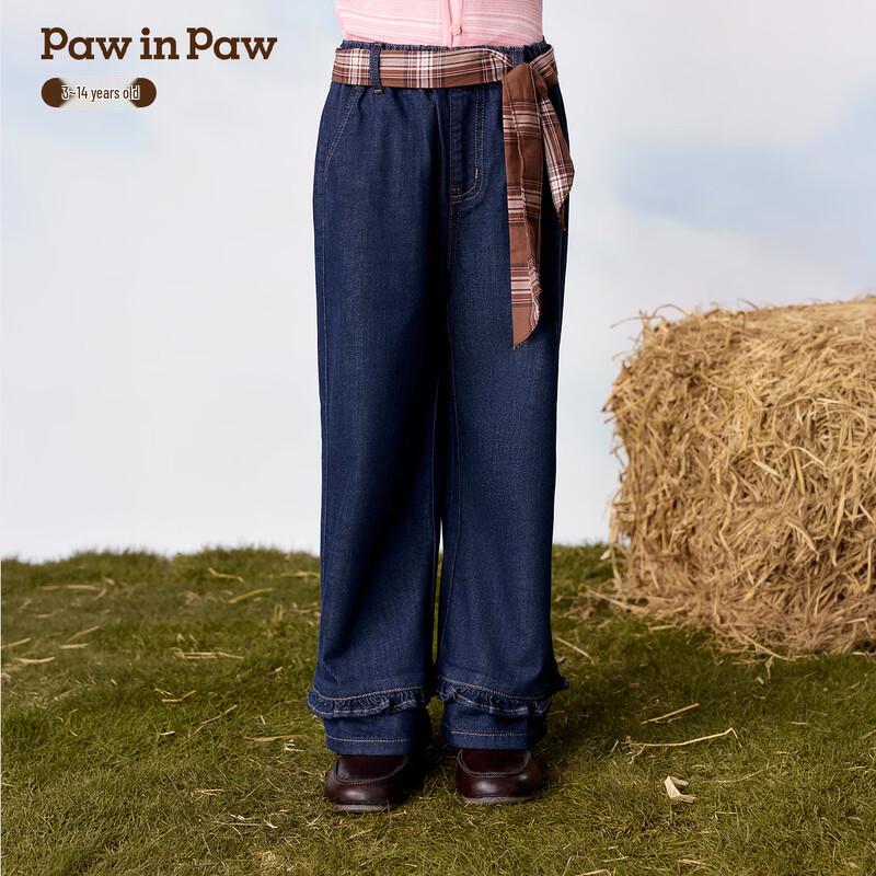 Джинсы для девочек PawinPaw, осенние, с мультяшным медведем, из денима