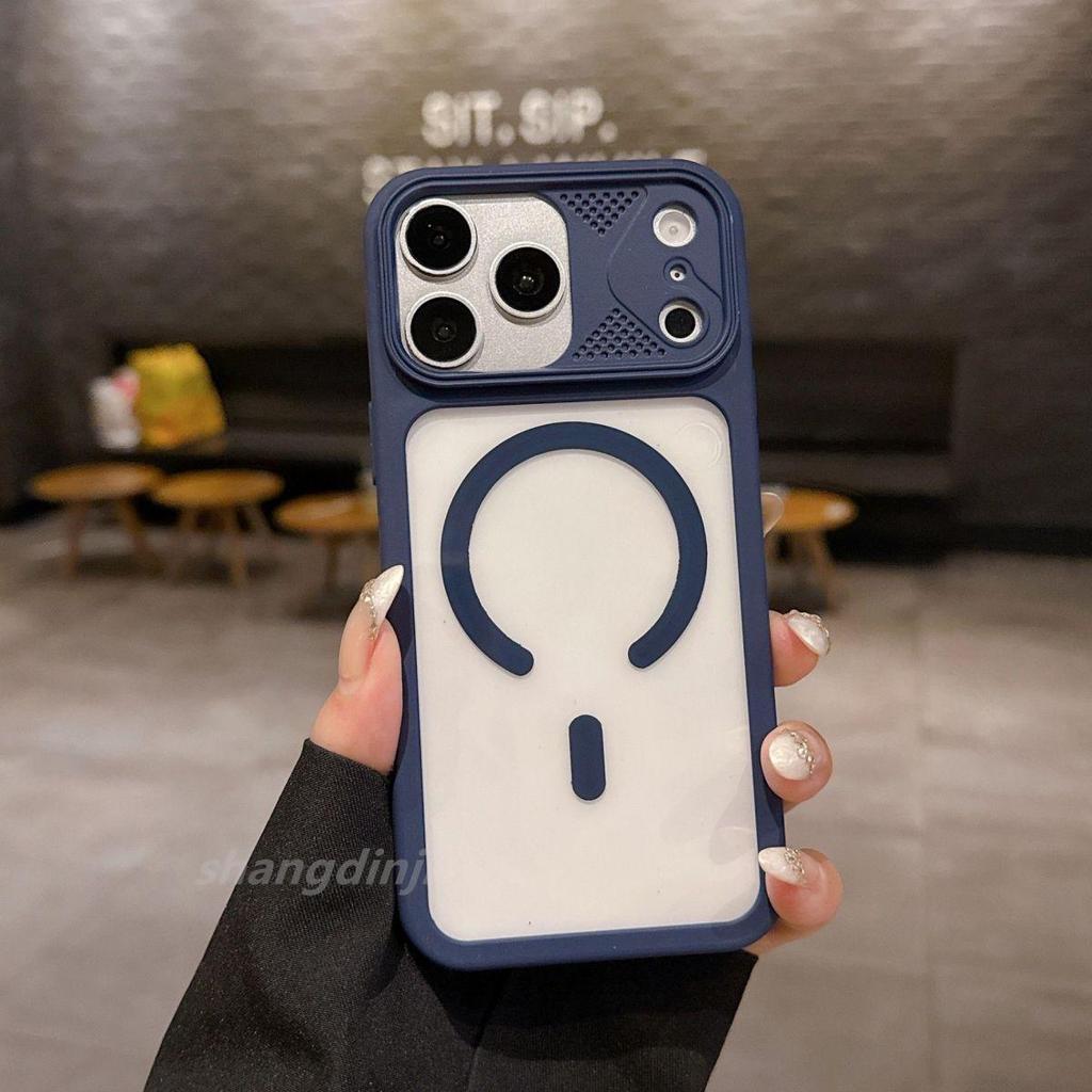 Модный Магнитный Чехол для Телефона с Отводом Тепла для iPhone 13-16 Pro Max и Apple 17 - Высокая Прозрачность