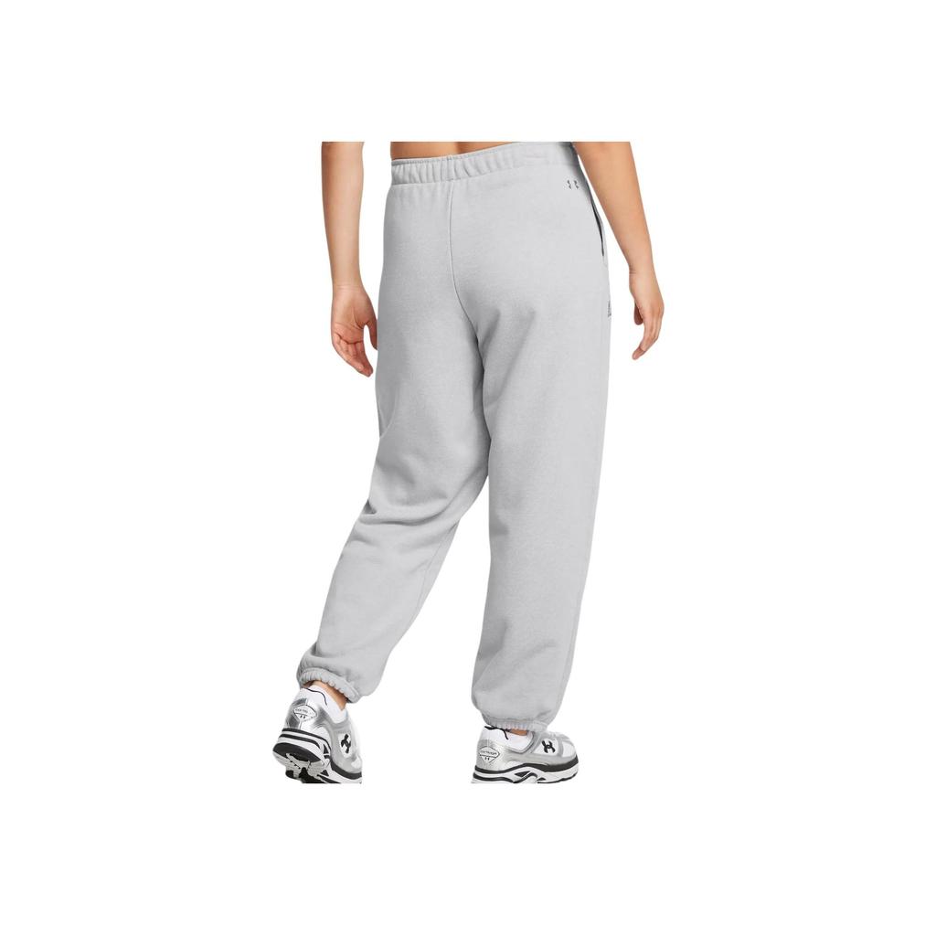 Under Armour Outdoor Letter Pattern Drawstring Knit Sports Pants Women Gray 1386496-011