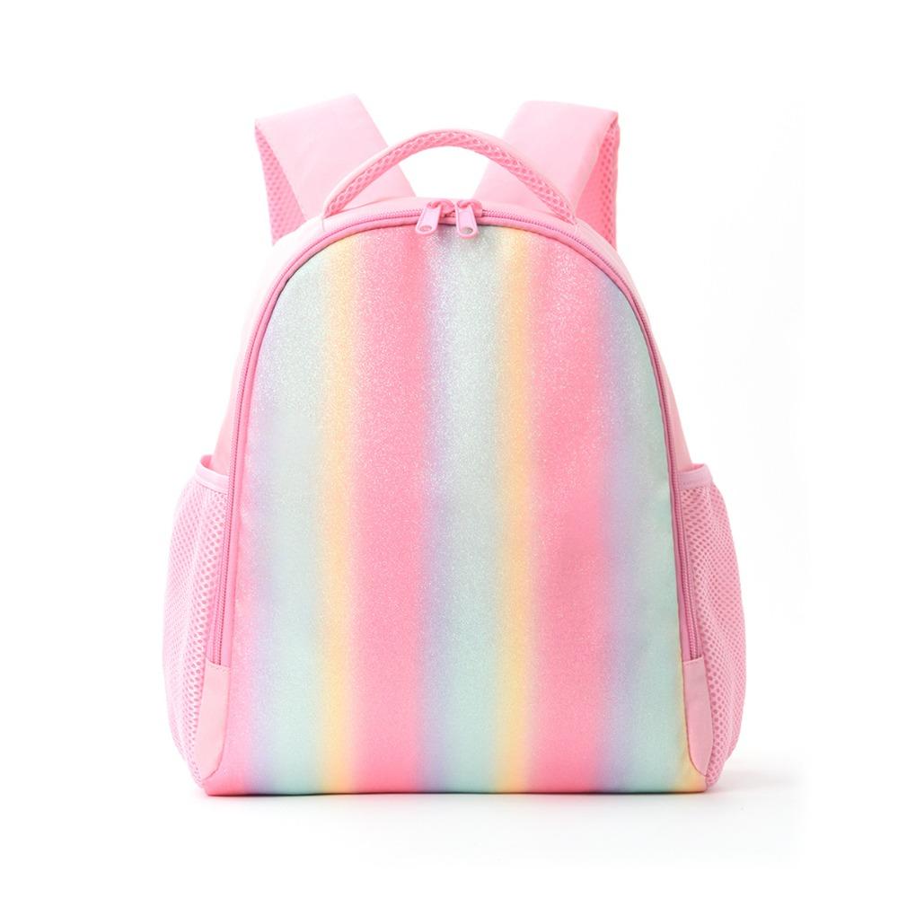 Color-blocked Large Capacity School Bag Fashionable Rainbow Kids Backpack College