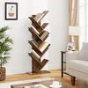 Wood Shelf, 8 Tier Floor Standing Shelf With Wooden Shelves For Living Room, Home Office, Rustic Brown Lbc11b