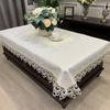 Rectangle Tablecloth Luxury Embroidery Lace Table Cover Flower Elegant Hollow Out Table Cloth Towels Dining Table Decoration