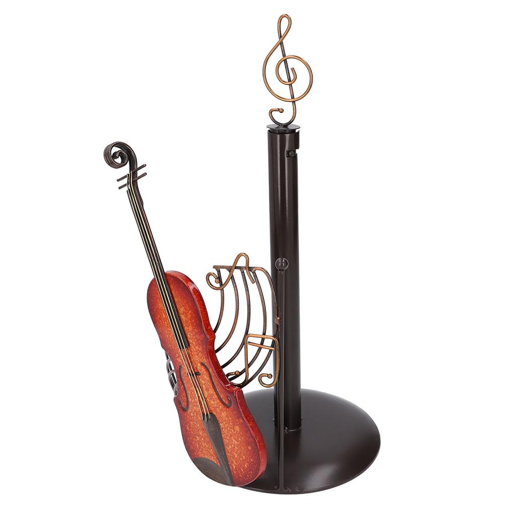 Paper Towel Holder Kitchen Countertop Iron Roll Dispenser Violin Shaped Stand Rack