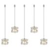 Okuchodo 5-Light Pendant Light, Ice Block, Glass Cube, Crystal Glass, Hanging Light, No Installation Required, G4 LED Bulb Compatible, Ceiling Light,
