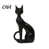 Resin Tabletop Statues Cute Witch Cat Figurine, Halloween Garden Statue, Spooky Home Unique Ornaments for Yard Patio Balcony Window Sill Outdoor Decor