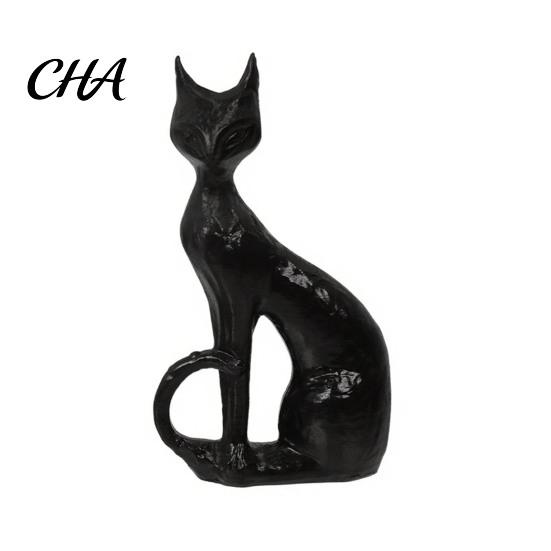 Resin Tabletop Statues Cute Witch Cat Figurine, Halloween Garden Statue, Spooky Home Unique Ornaments for Yard Patio Balcony Window Sill Outdoor Decor