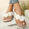 Spring Fashion Toe Set Foot Slope Heel Cool Slippers Women's Casual Women's Flower Flip-flops