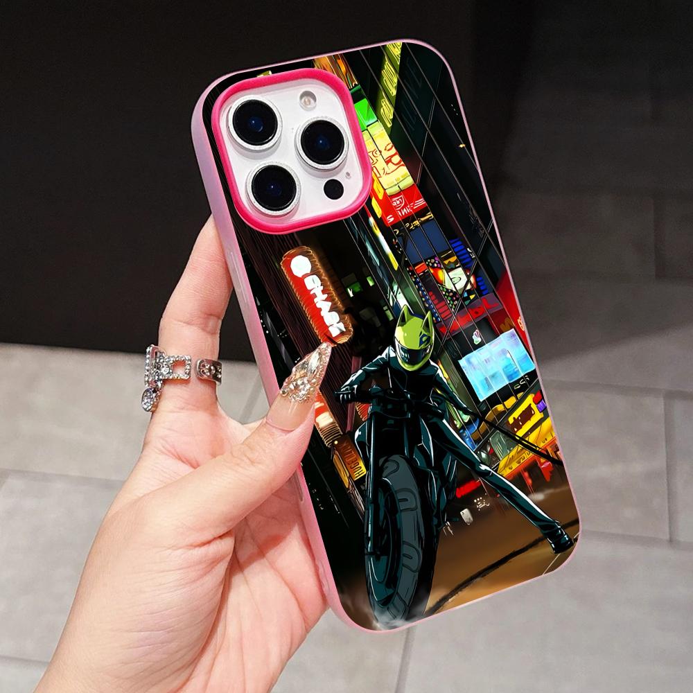 Anime Durarara Phone Case for iPhone 17 16 15 14 13 12 11 Air Pro Max Plus Jelly Double layer Rose Red Cover
