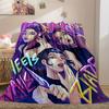 1Pc HUNTR/X Print Flannel Blanket, Comfortable for All Seasons, Home Decor, Warmth and Comfort, Perfect for Christmas Gifts821071