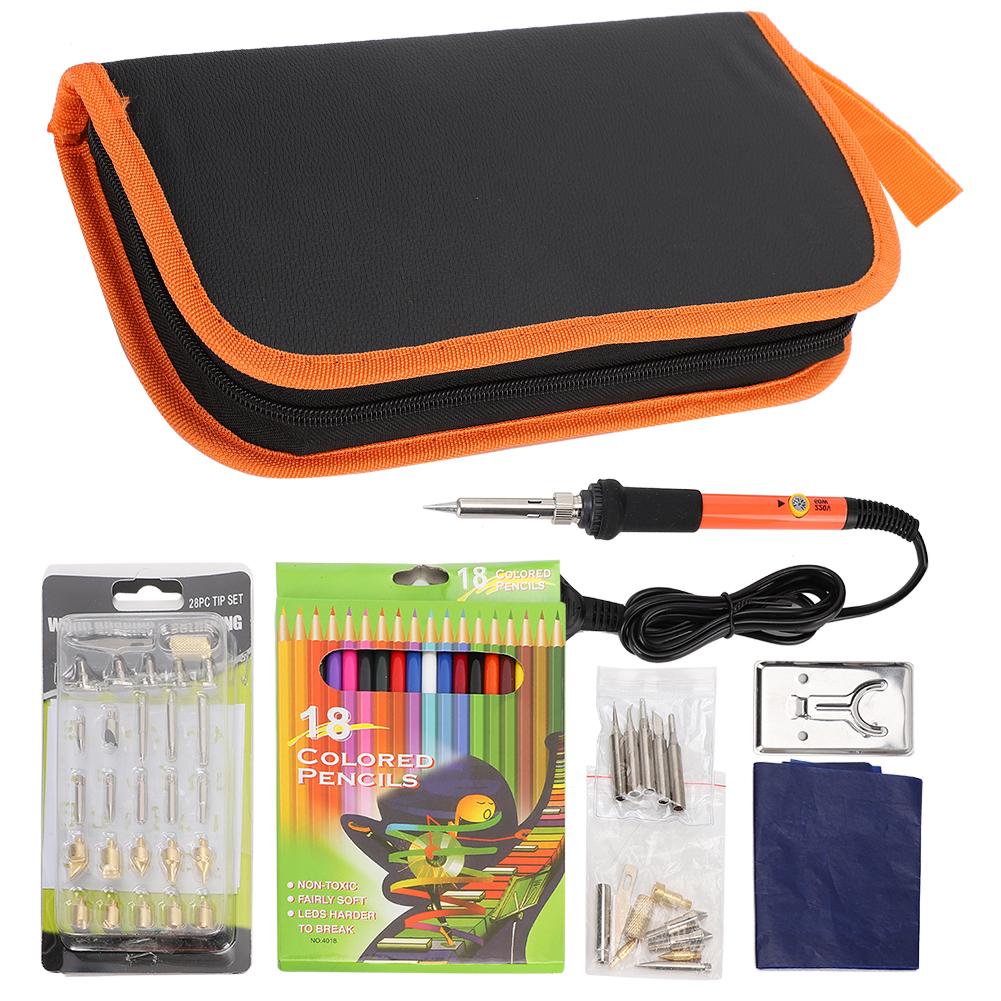 Набор для выжигания Электрический паяльник Наконечник для резьбы Регулируемая температура Набор для выжигания по дереву EU Plug