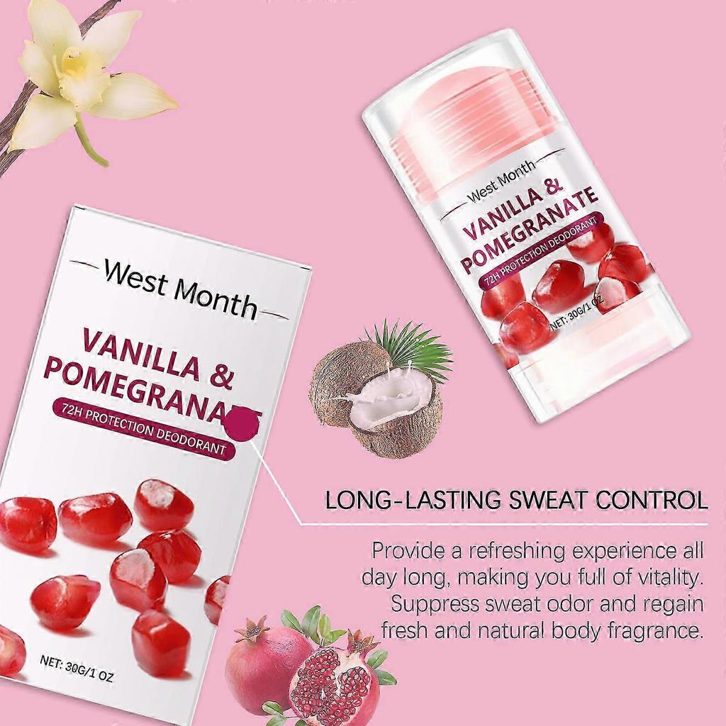 Pomegranate Deodorant Bar  Long-Lasting, Non-Sticky, Portable, Skin-Friendly Fragrance