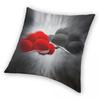 Red Black Bollenhut Square Pillowcase Polyester Linen Velvet Printed Zip Decorative Home Cushion Cover