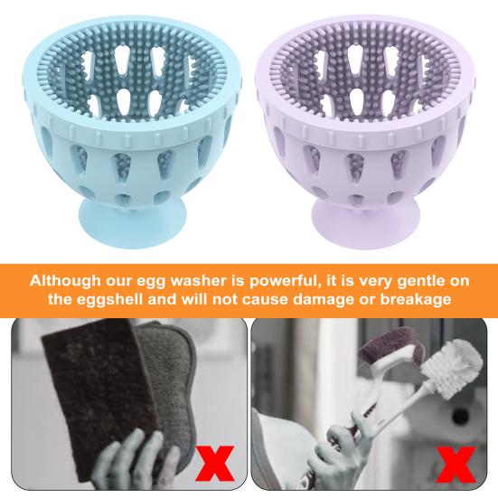 Yousheng 2Pcs Силиконовый очиститель для яиц Многоразовая мойка яиц Портативная щетка для чистки яиц Инструмент для чистки фруктов и овощей