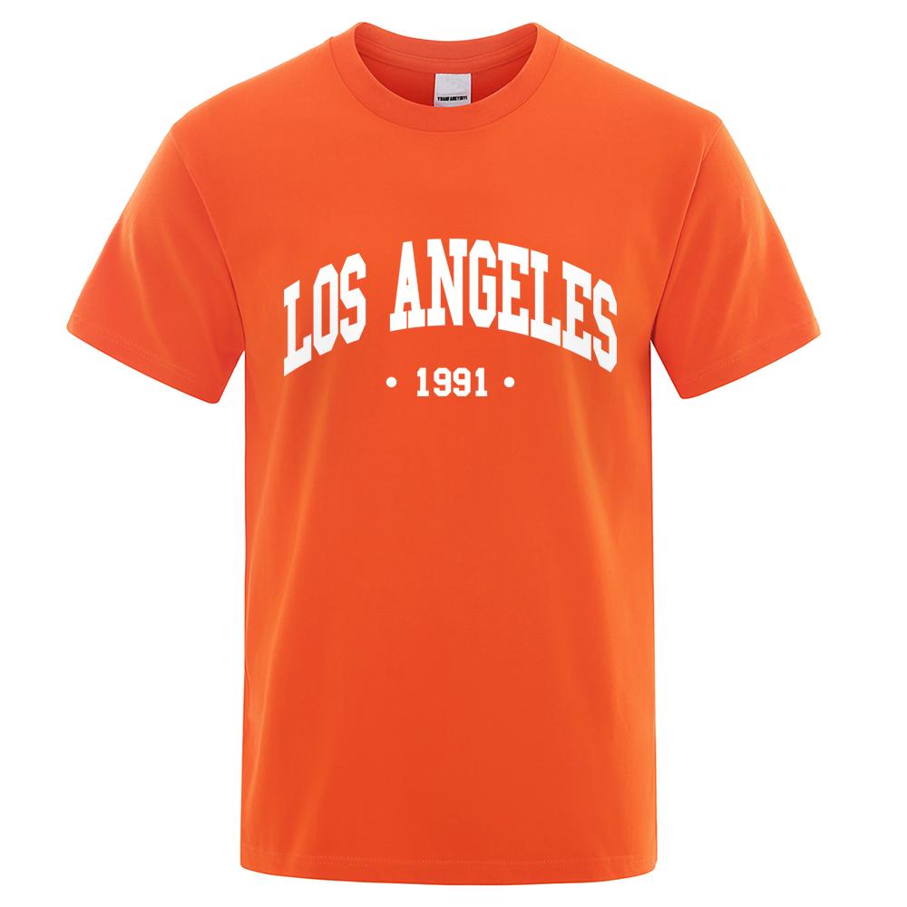 Хлопок 1991 года США Город Письмо Печать Одежда Мужская Оверсайз Дышащая Футболка Летний Свит Роскошная Футболка Хлопок Готическая Футболка