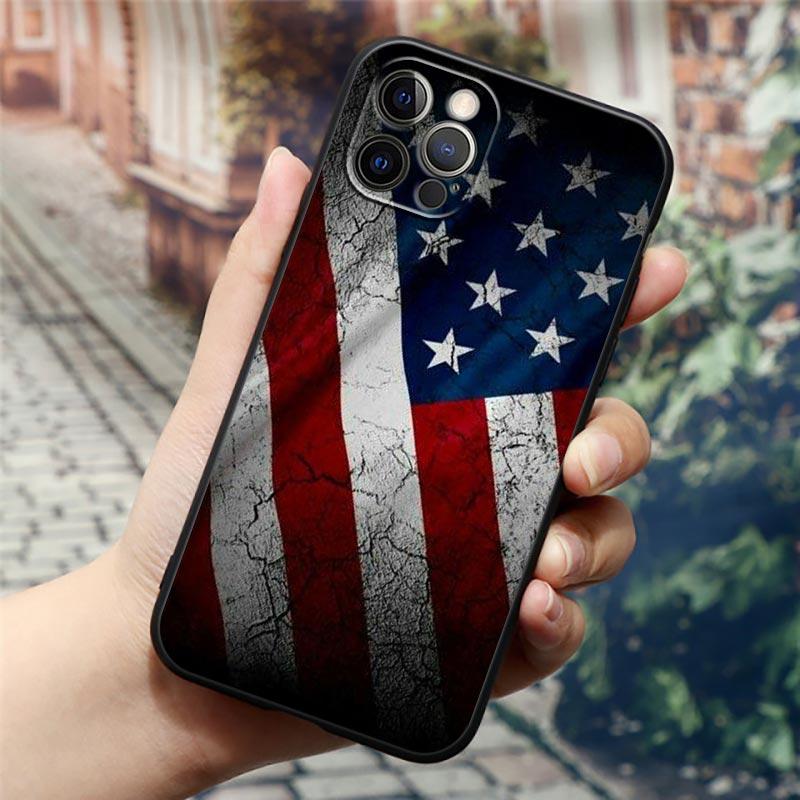 Американский флаг США Пятиконечная звезда Чехол для телефона Для Apple iPhone 16 15 14 13 12 11 Pro Max XR XS Max 7 8 Plus SE2 Задняя крышка Чехол